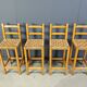 Vintage oak and papercord bar stools, 1960s