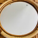 Miroir soleil rotin vintage 70