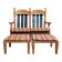 Banquette vintage 2 places et repose-pieds en chêne