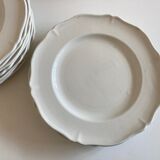 Set 10 plates with godrons in English iron earth 1950