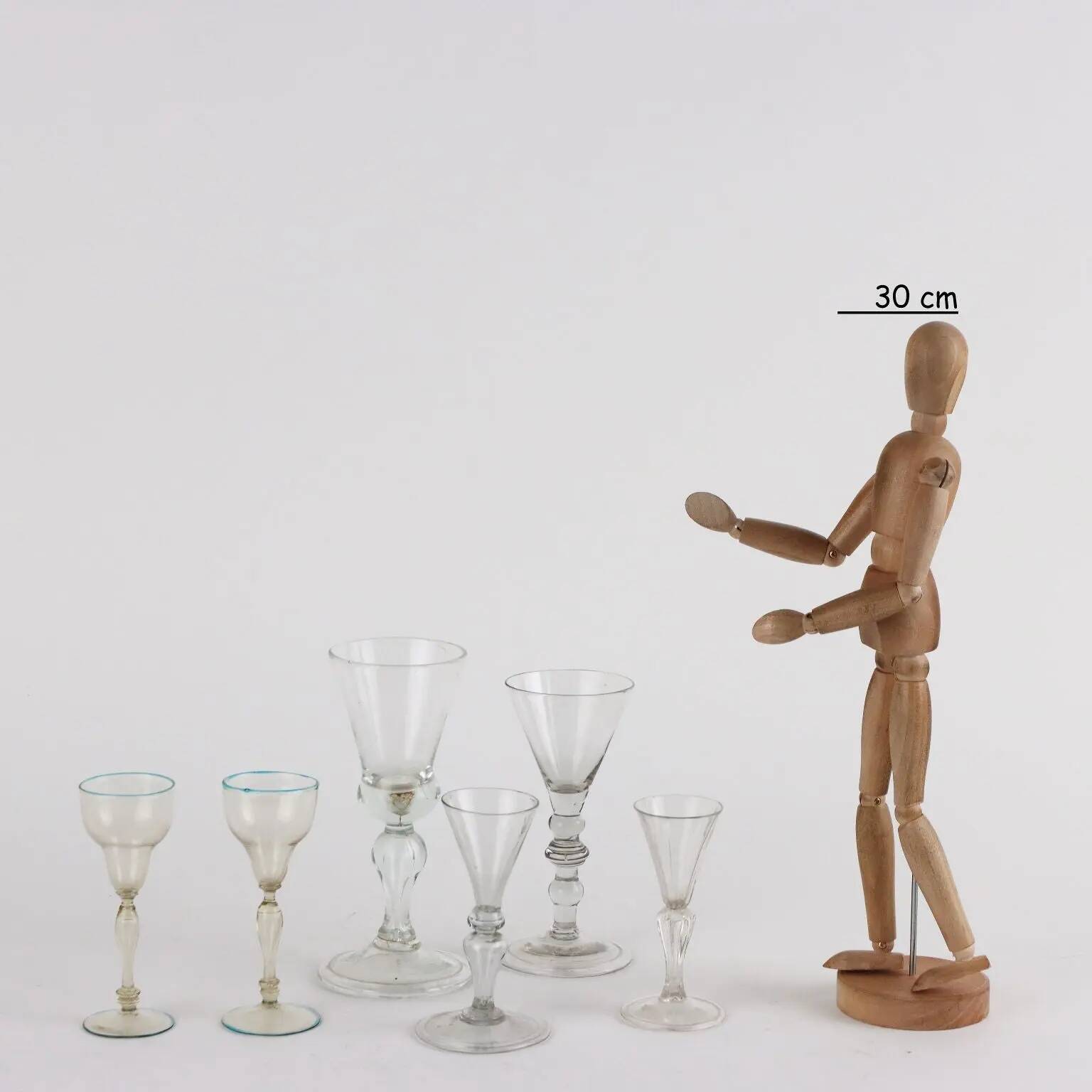 Group of 6 Murano glass glasses, Italy, 18th century