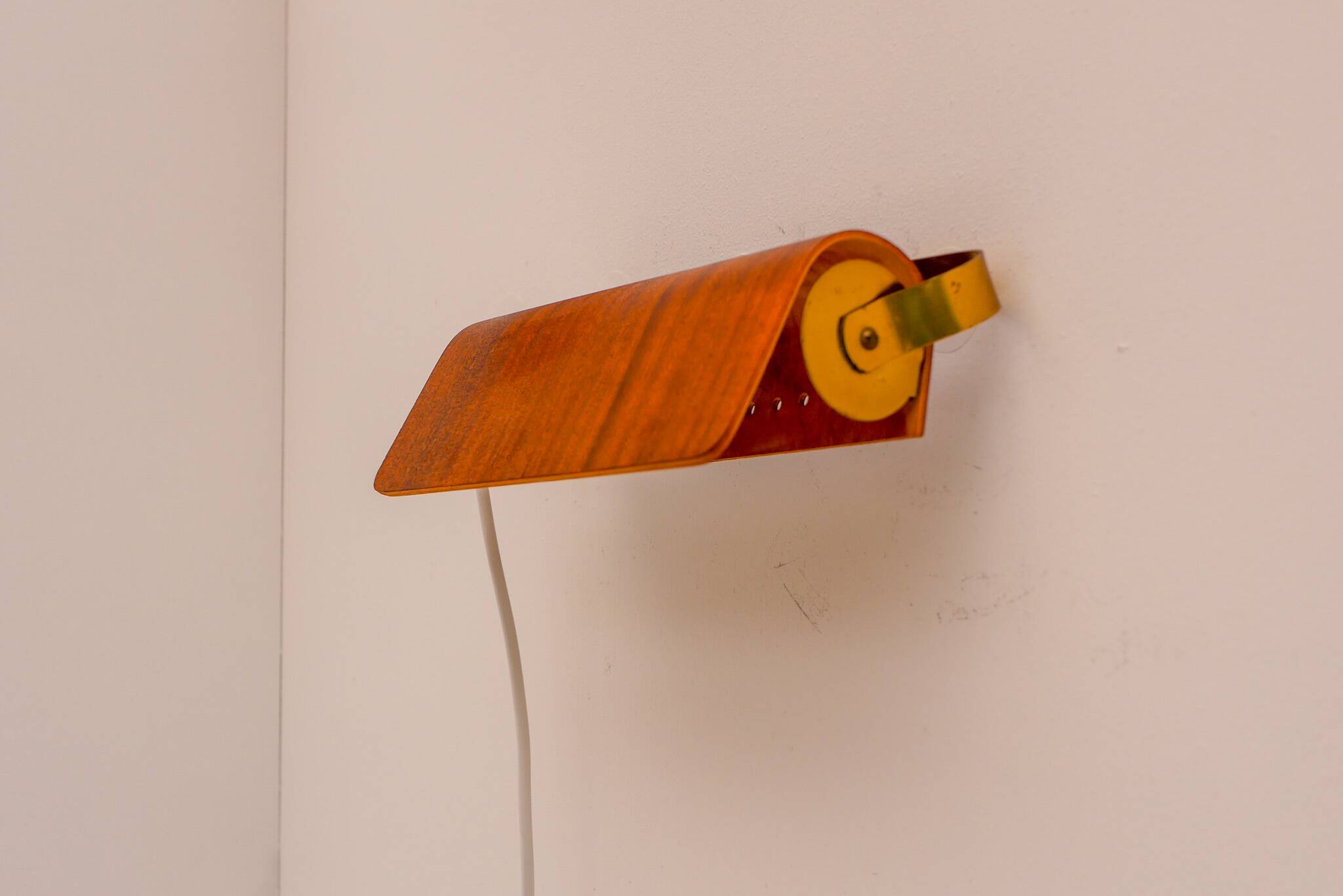 Vintage teak sconce. Mid-century modern classic Scandinavian wall lamp