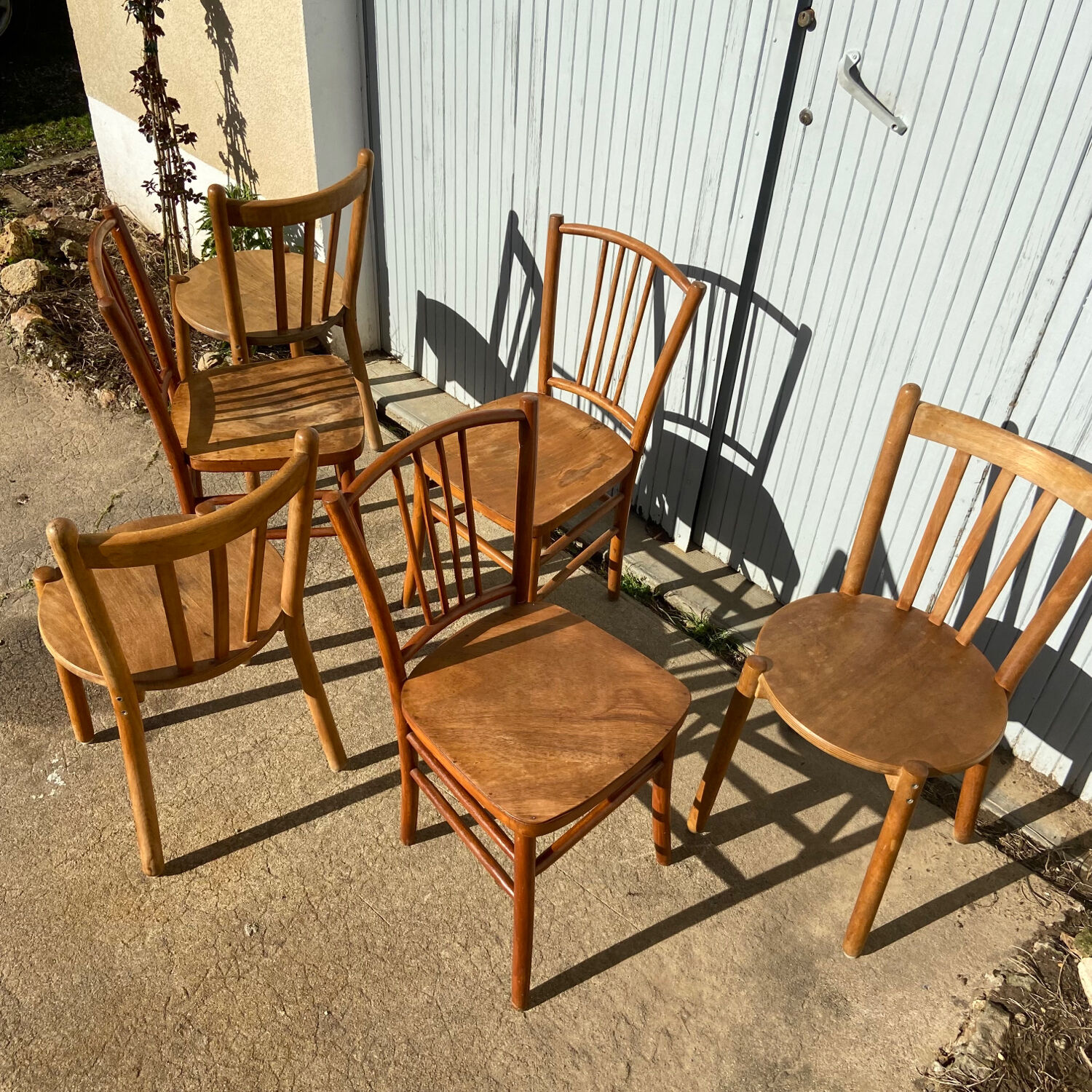 Set of vintage wooden chairs