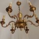 French art nouveau bronze empire style 6 lights chandelier