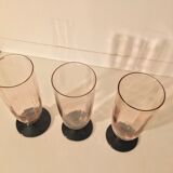 Lot de 3 flûtes à champagne en cristal art déco