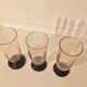Set of 3 art deco crystal champagne flutes