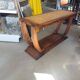 Table console Art Déco en bois et cannage