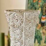 Grand vase ancien en cristal taillé