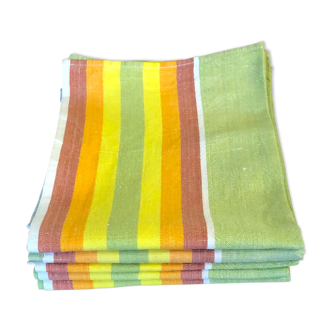 Lot de 5 torchons anciens colorés