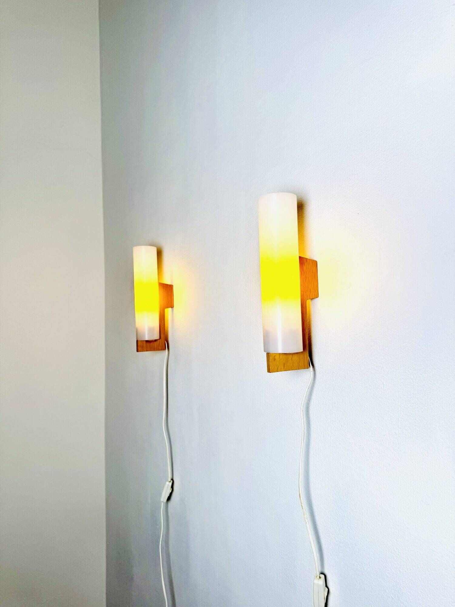 Cylindrical Wall Lamps By Uno & Östen Kristiansson For Luxus, Sweden 1960S