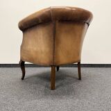 Classic Club Chair in Vintage Sheepskin Leather