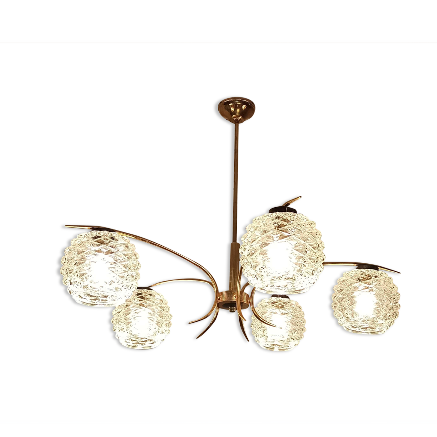 Vintage chandelier 5 burners large diameter