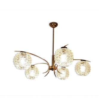 Vintage chandelier 5 burners large diameter