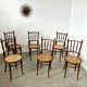 Lot 6 old vintage wooden bistro chairs brand Fischel early 20th century