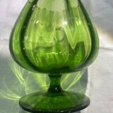 Green shower stand vase with melon rib effect