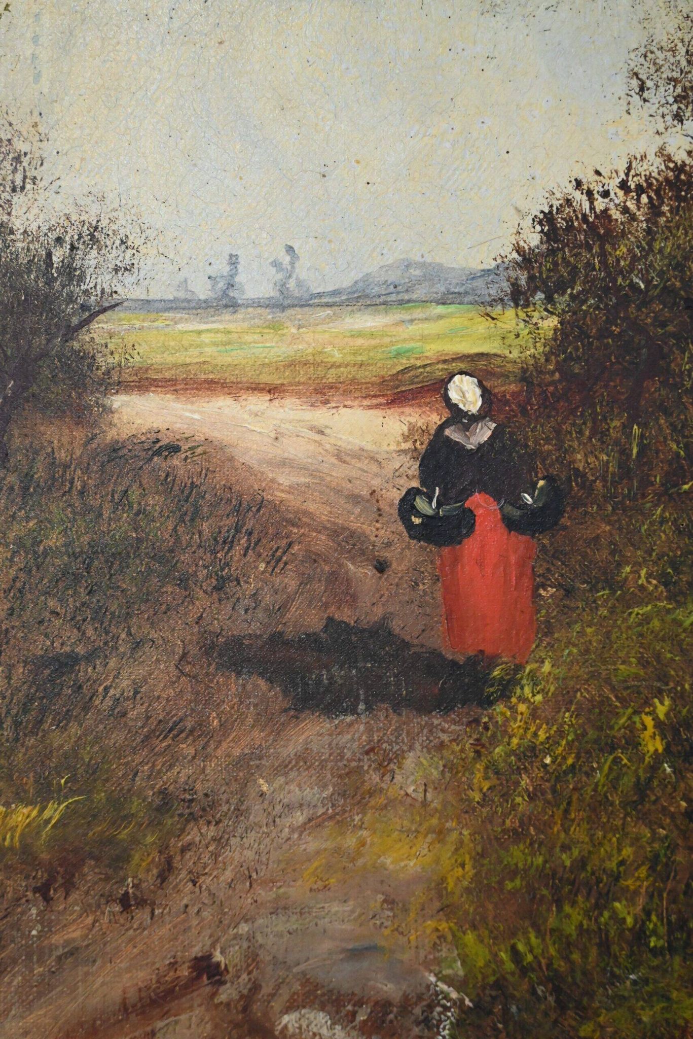 Important painting "Stroll in the Underwood", oil on canvas, signed L. Gourdon – 1896