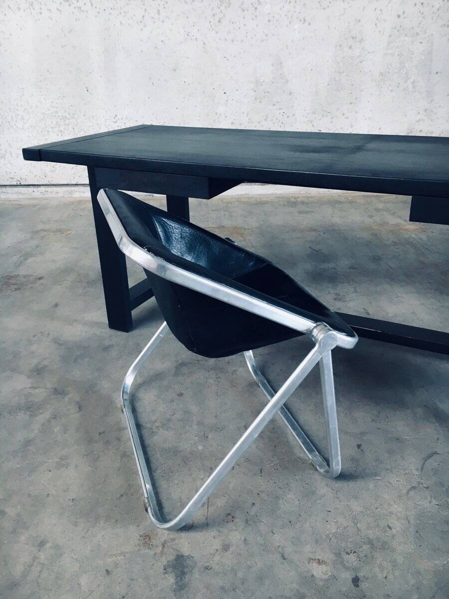 Plona Leather Side Chair by Giancarlo Piretti for Castelli, 1970s