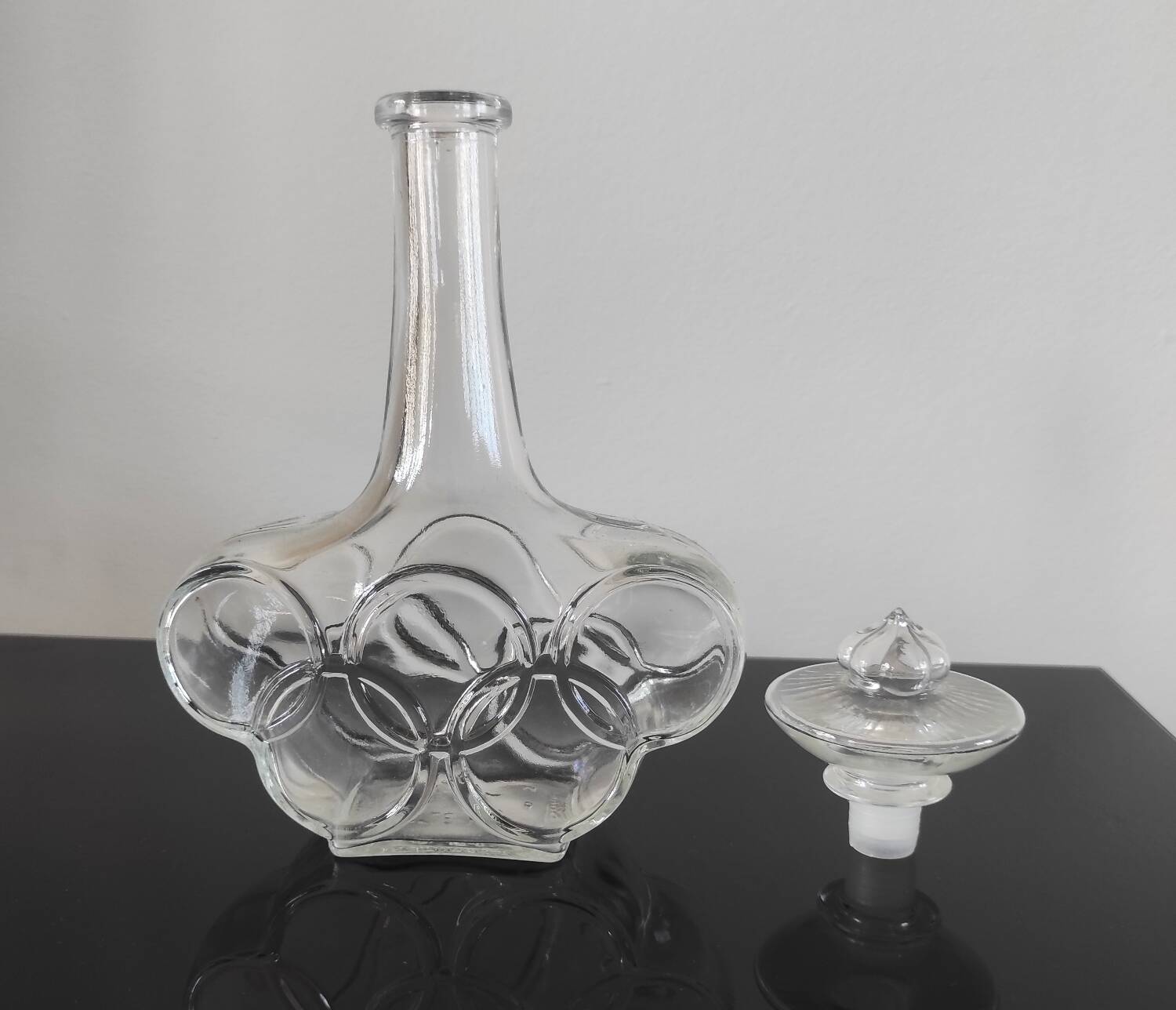 Vintage "Olympic Games" Glass Bottle / Carafe