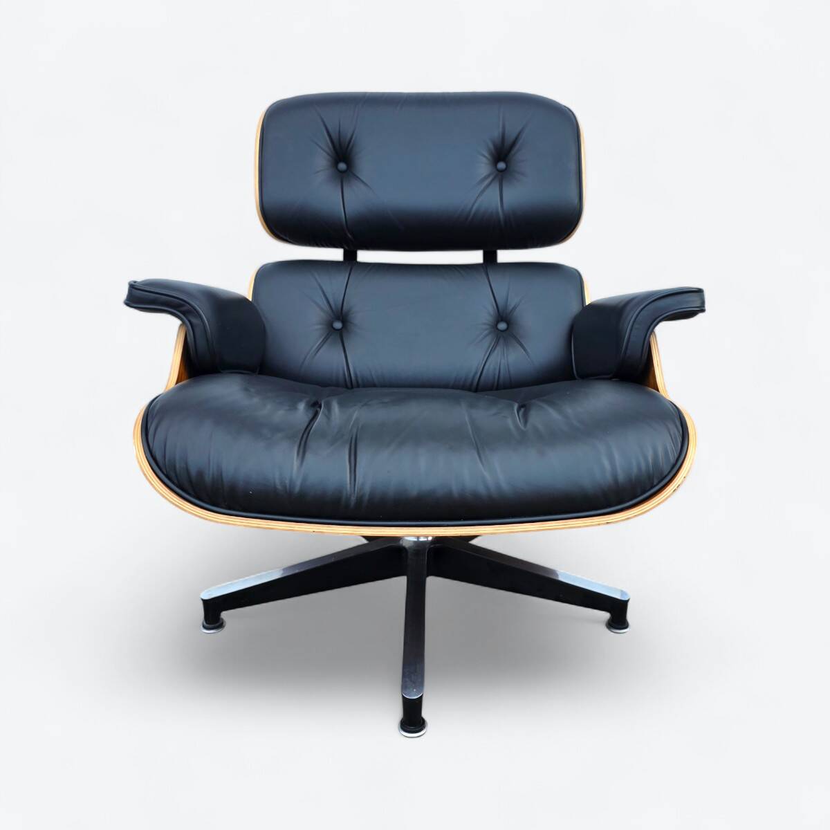 Black & Santos Herman Miller Original Eames Lounge Chair & Ottoman