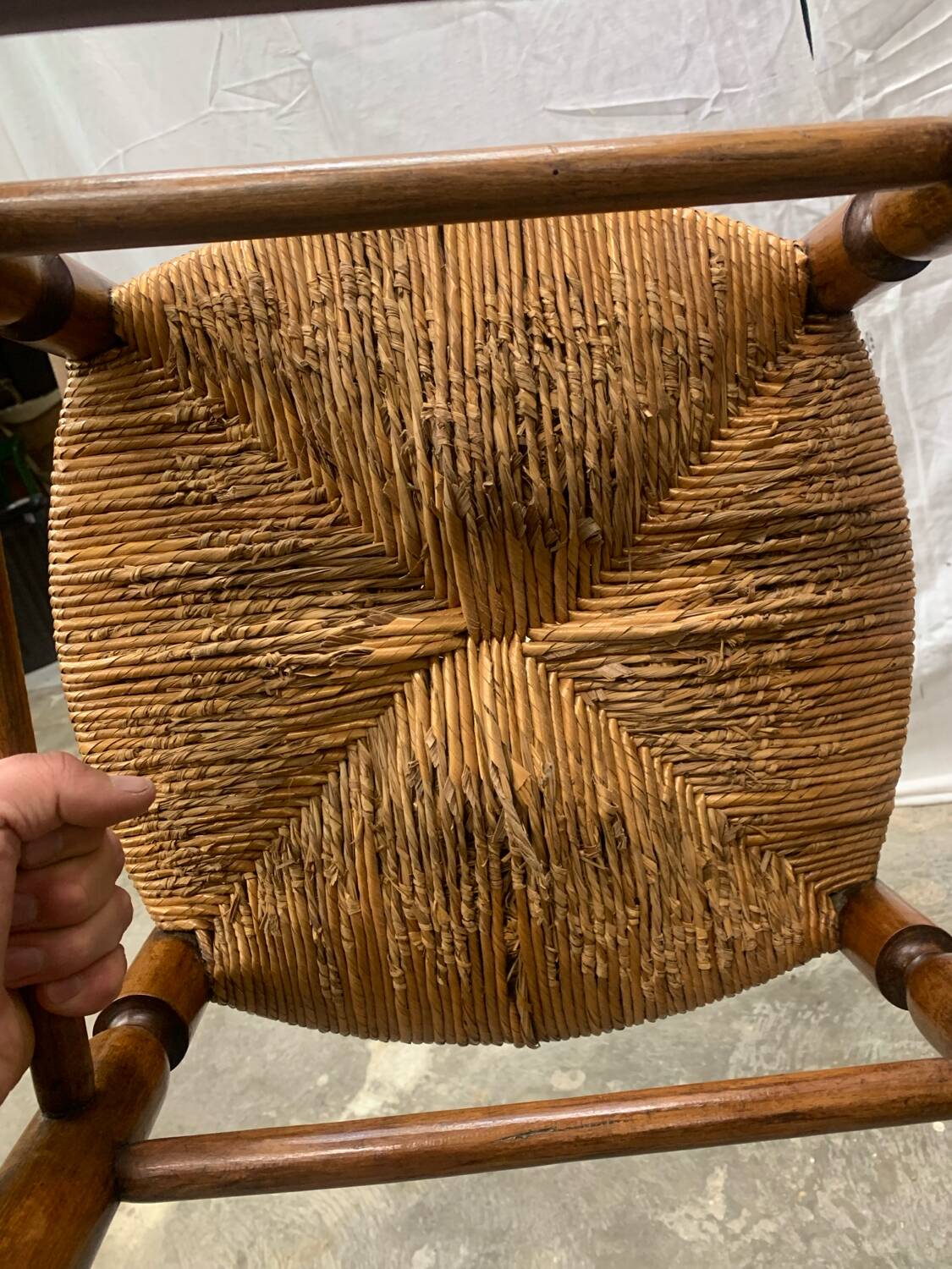 Pair of Antique Straw Stools