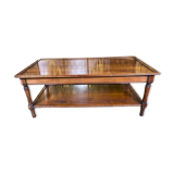 Coffee table with double trays and turned feet