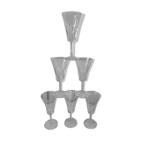 Set of 6 crystal champagne flutes