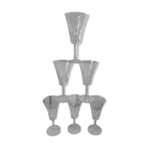 Set of 6 crystal champagne flutes