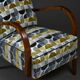 Modernist armchair from the 1930s/40s – Birchwood, original springs, fully