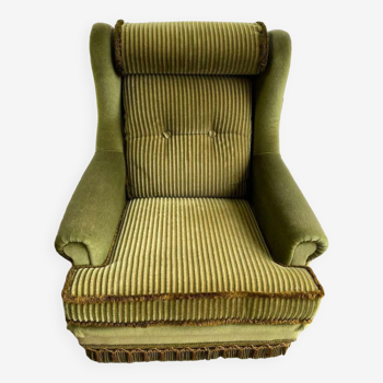 Monoplace / fauteuil / fauteuil club vert vintage