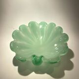 Sommerso ashtray lined with opaline green, Murano
