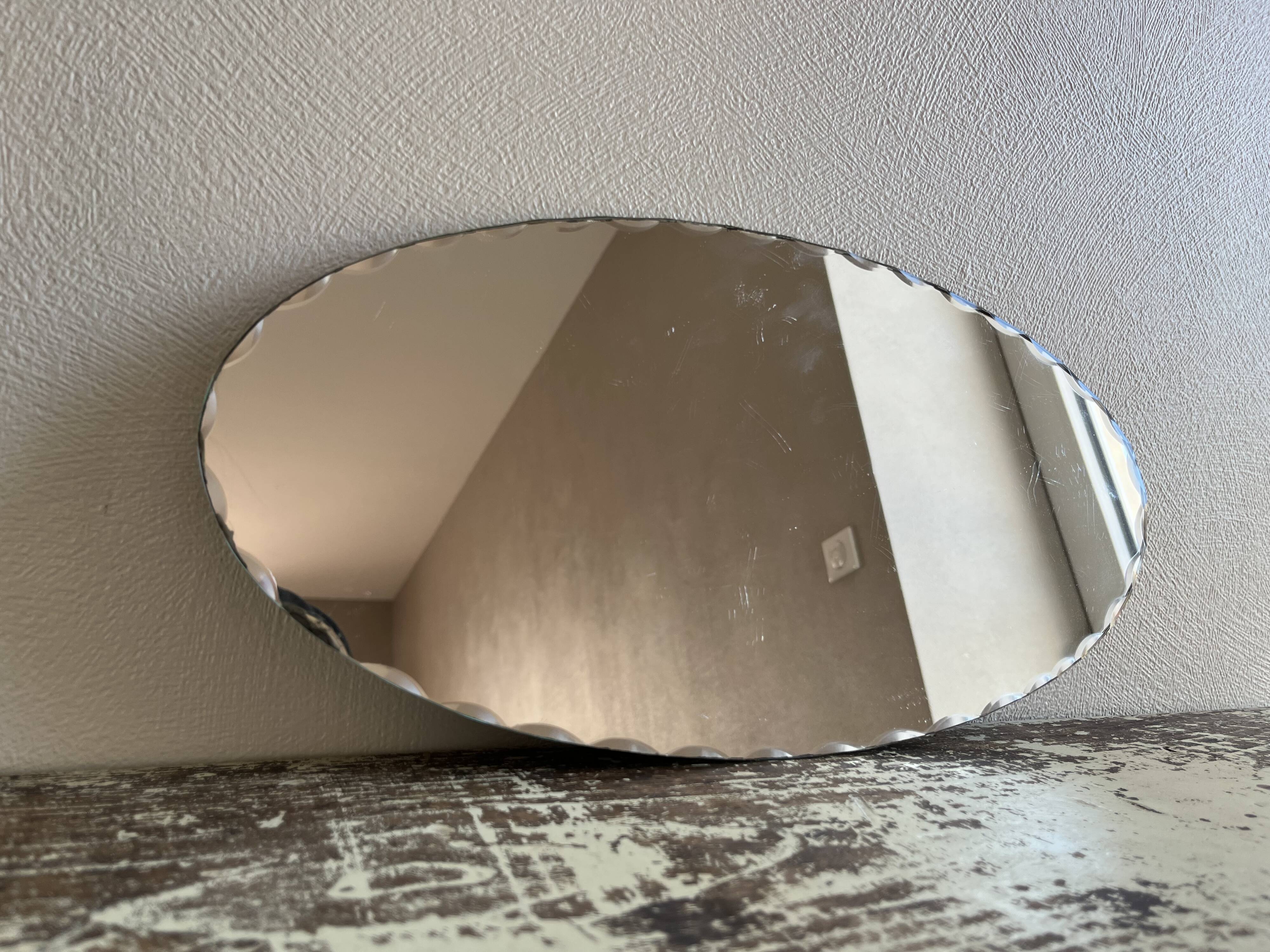Oval beveled mirror 40 x 20.5 cm