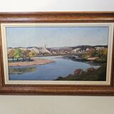 Oil painting on isorel Montlouis sur Loire - Rochecorbon Signed D Guiet