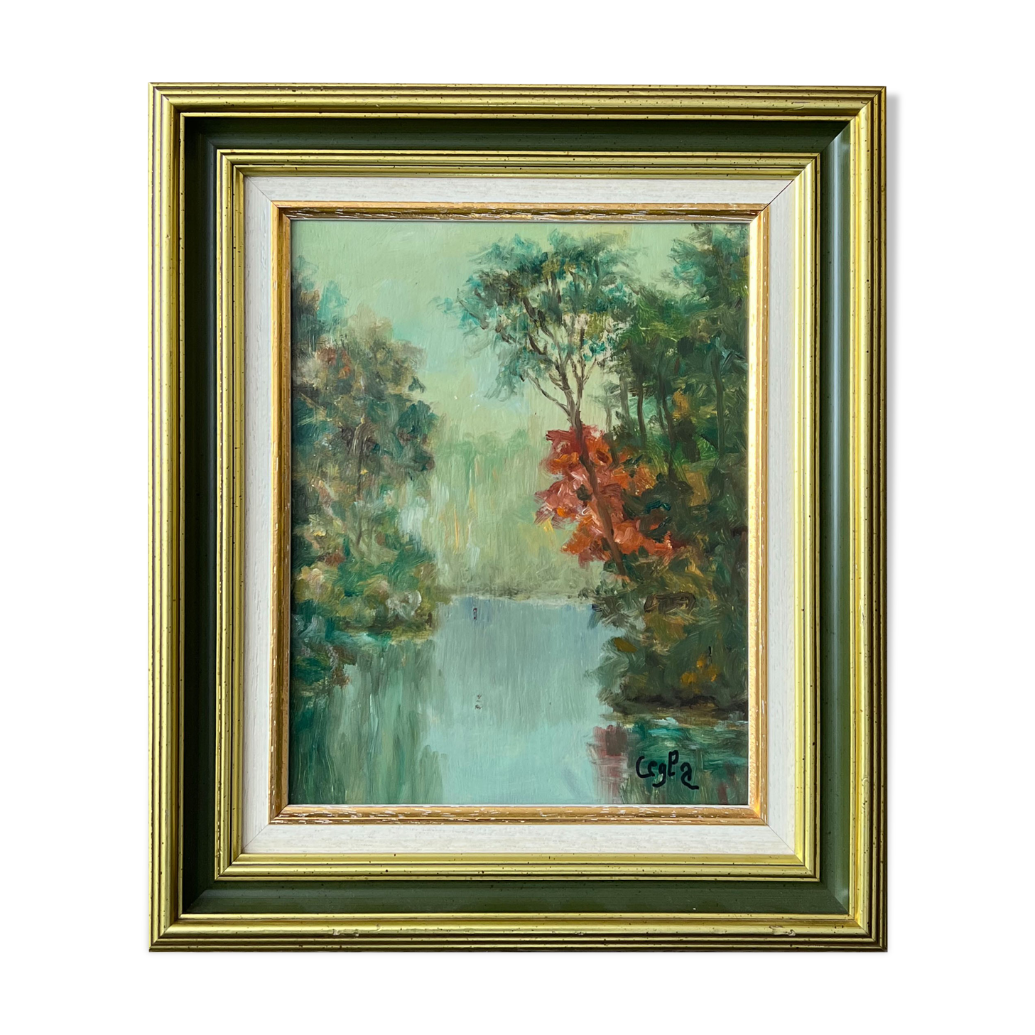 Les bords de l'eure huile sur panneau