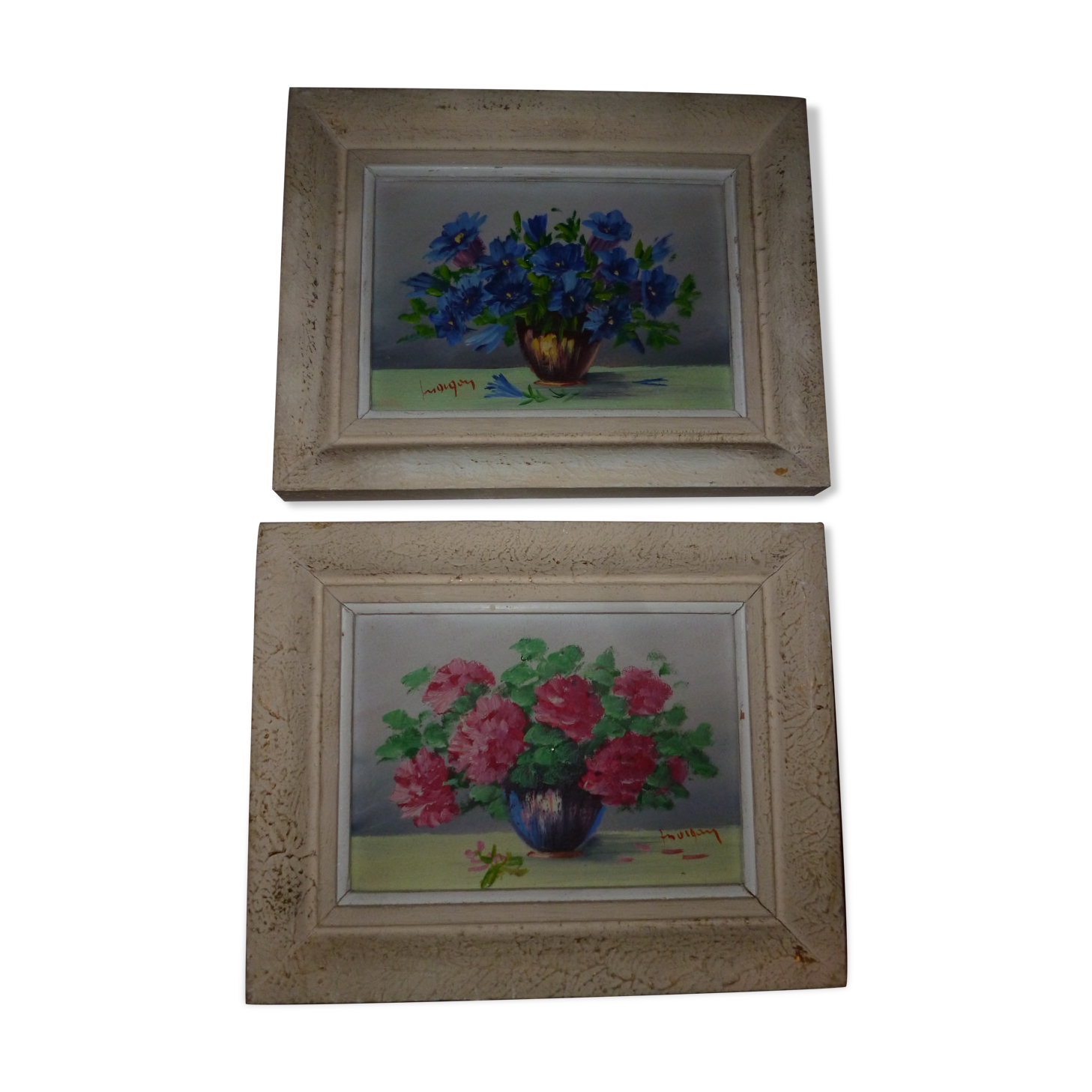 Paire de peinture de fleurs