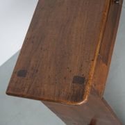 Antique rustic farmhouse fruitwood side table, France, 19th century