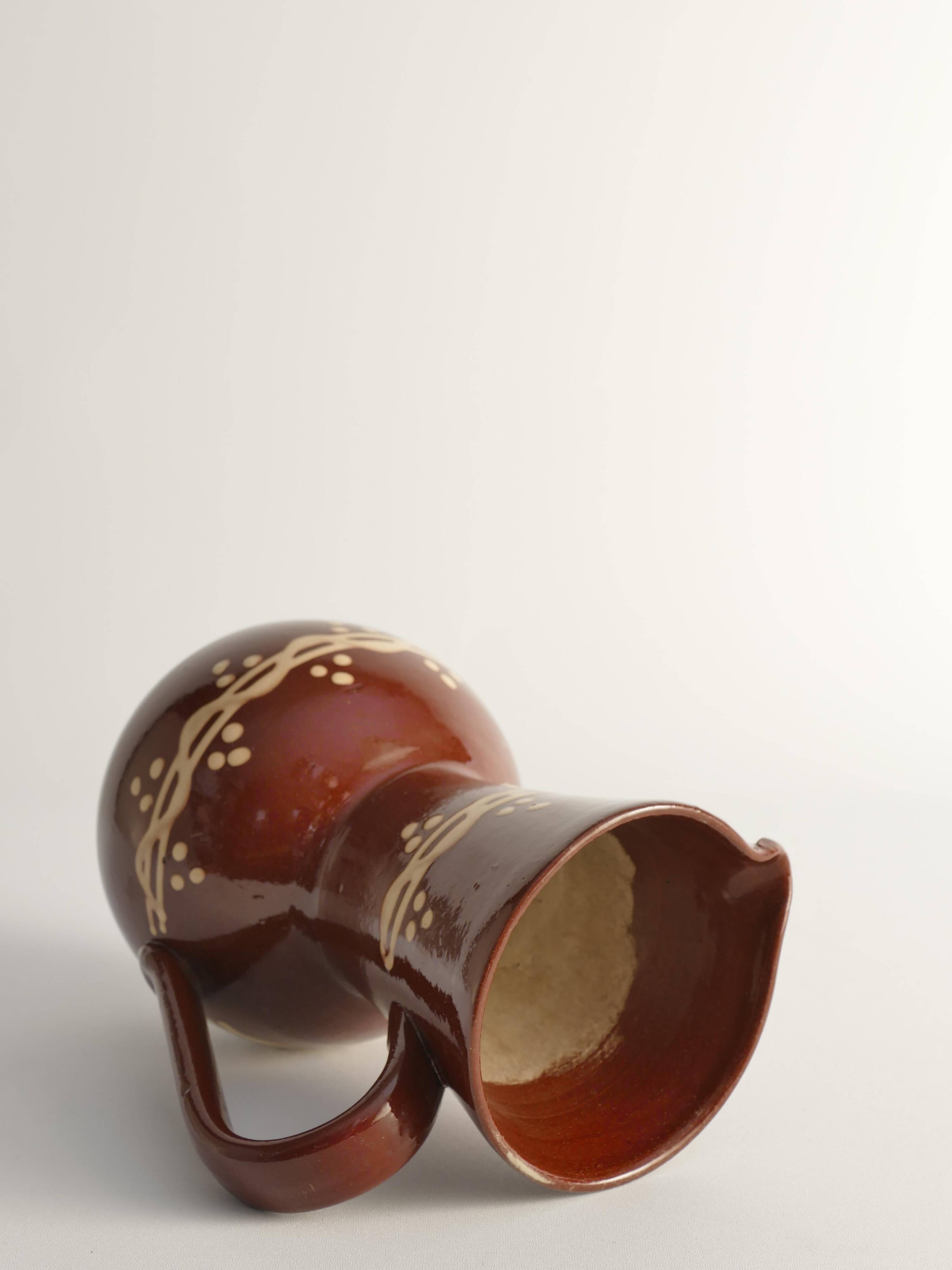Brown Ceramic Pitcher or Vase by Andersson & Johansson, Höganäs, Sweden, 1920s
