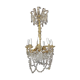 8-bulb string chandelier with crystal drops