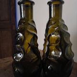 Set of 2 smoked cognac bottle soliflores
