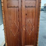 Pine effect wardrobe, bamboo from the early 20th century.