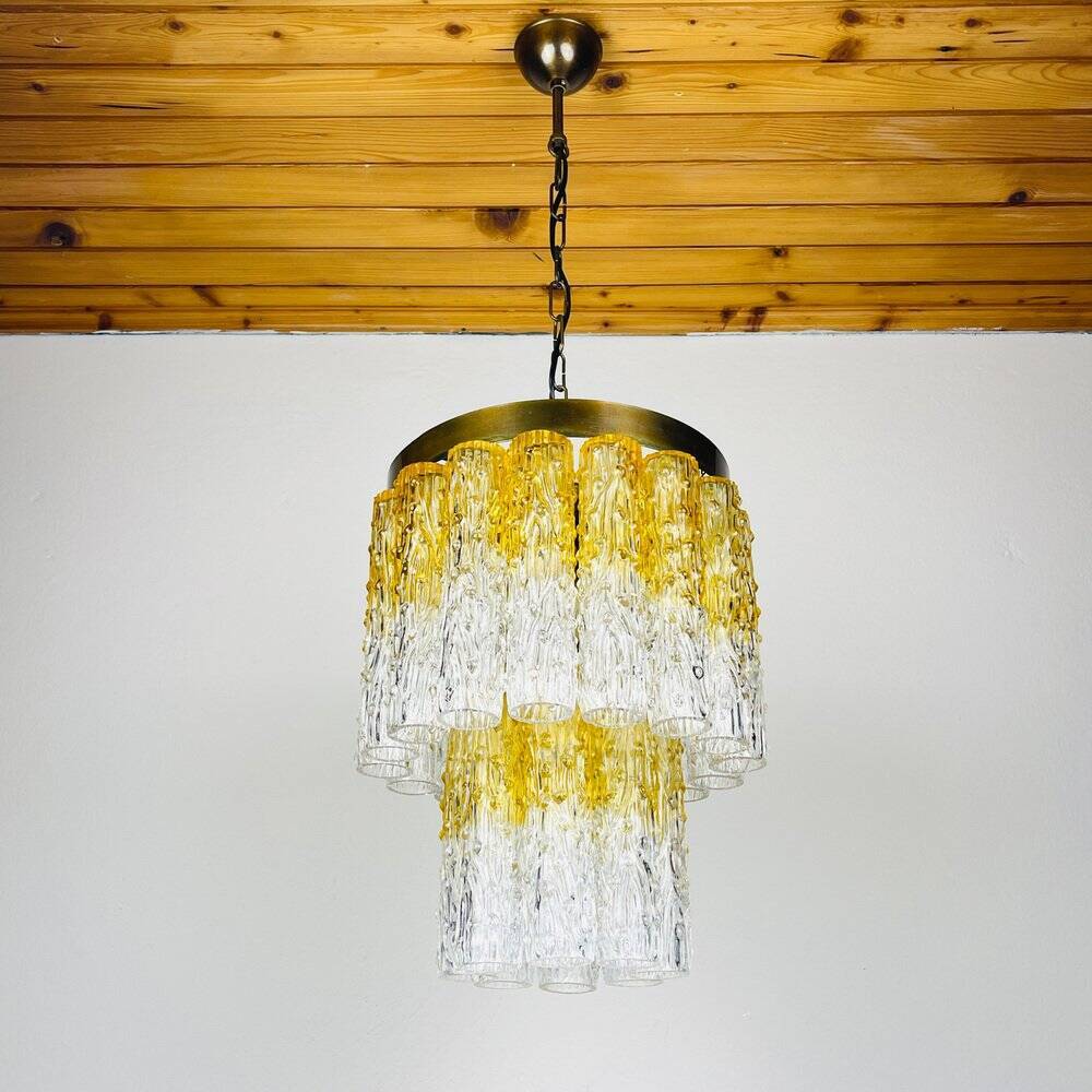 Murano glass chandelier Tronchi by Venini, Italy, 1960s