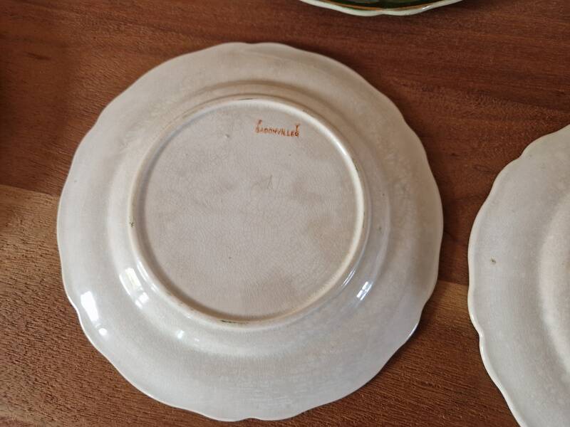 Badonviller - Set of 6 dessert plates in earthenware - Holly pattern