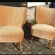 Cocktail armchairs shell back 60s 70s velvet