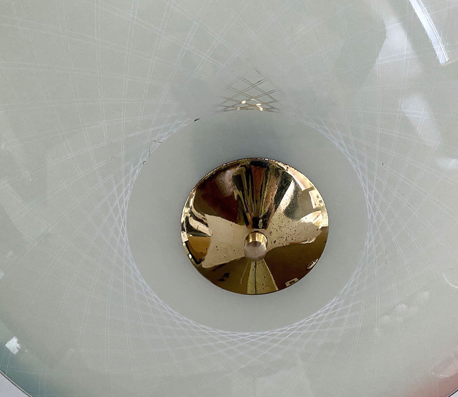 Vintage pendant lamp, multicolored glass, 50s