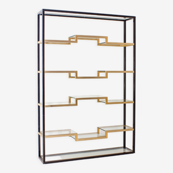 Chique brass shelving unit by Belgo Chrom, 1980s