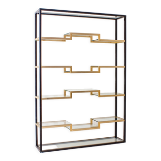 Chique brass shelving unit by Belgo Chrom, 1980s