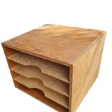 Boite en bois pour rangement casier pour vinyles 33 t vintage