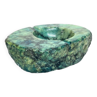 Vintage turquoise alabaster ashtray, 70s