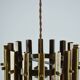 Italian Brutalist Brass-Metal Pendant Lamp