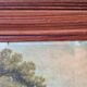 Old painting, oil on wood, representing Lake Annecy.