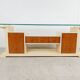 Vintage lacquer and burl wood credenza, 1980s